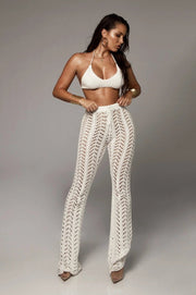 Teonclothingshop Fashionable high-waisted women's knitted pants