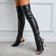 Teonclothingshop Fashionable leather boots over the knee