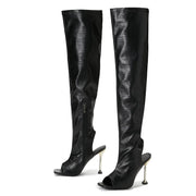 Teonclothingshop Fashionable leather boots over the knee