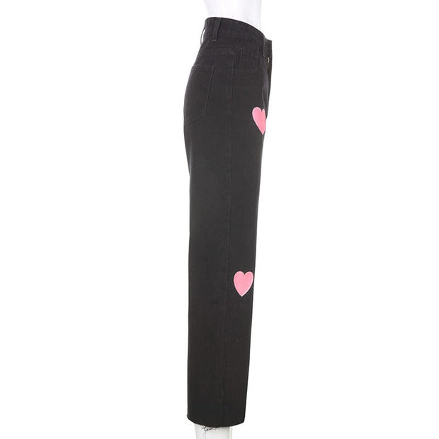 Teonclothingshop Fashionable love printed jeans