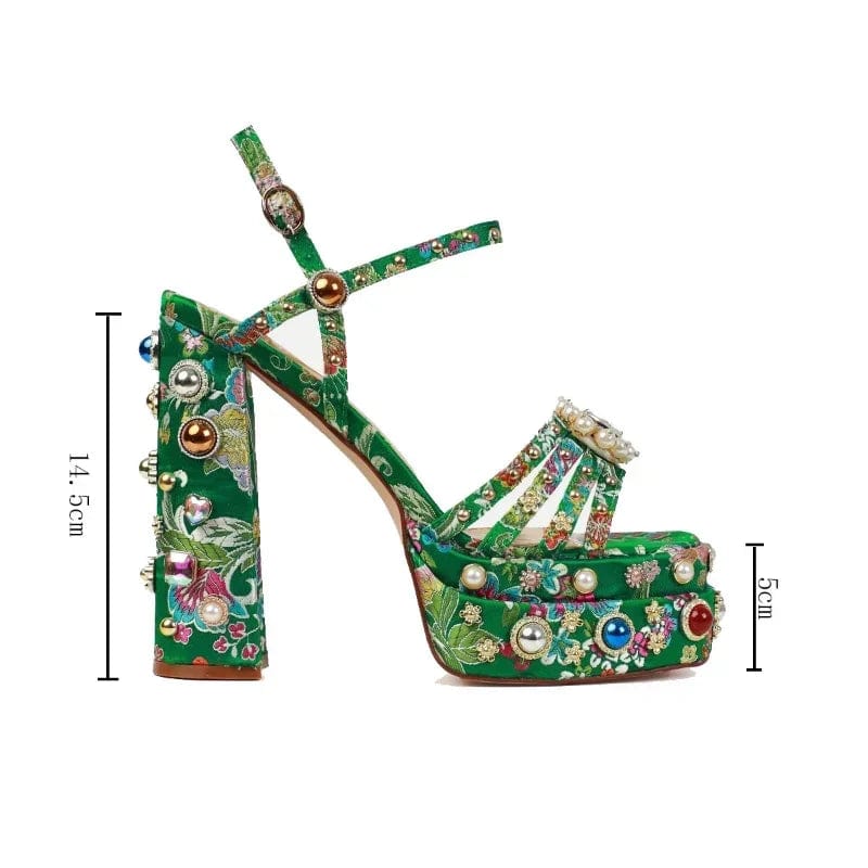 Teonclothingshop Fashionable rhinestone banquet sandals