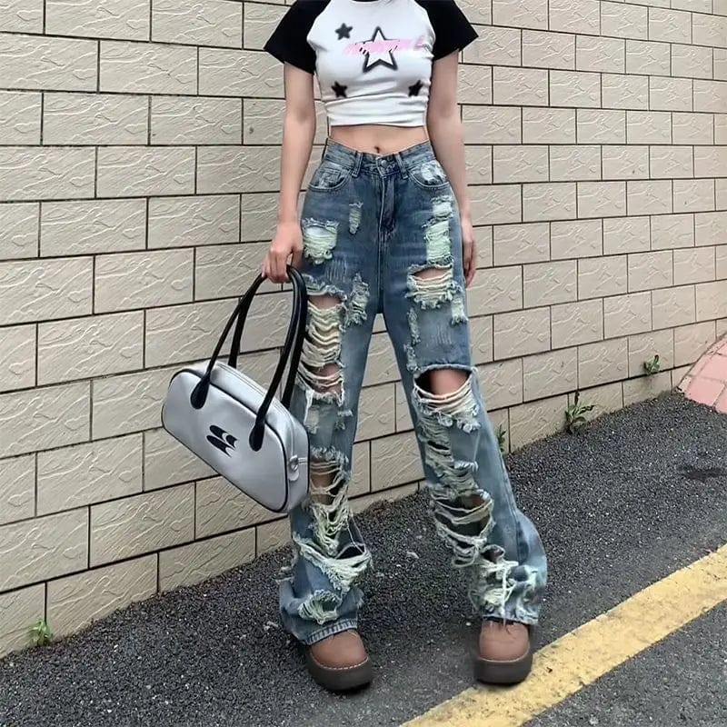 Teonclothingshop Fashionable Women's Ripped Jeans