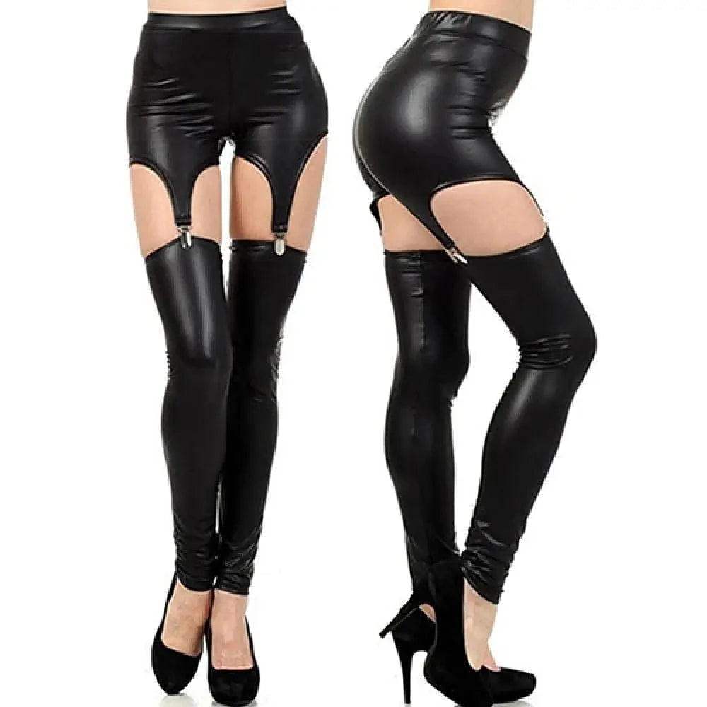 Faux Leather Fashion Women Leggings