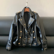 Teonclothingshop Genuine leather jacket, coat, women's zippers