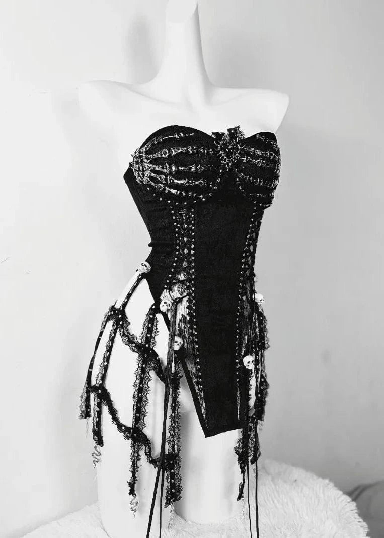 Goth corset top women