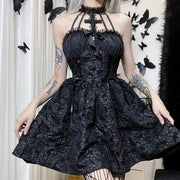 Teonclothingshop Goth Dark Mall Gothic Emo Jacquard A-line Dresses