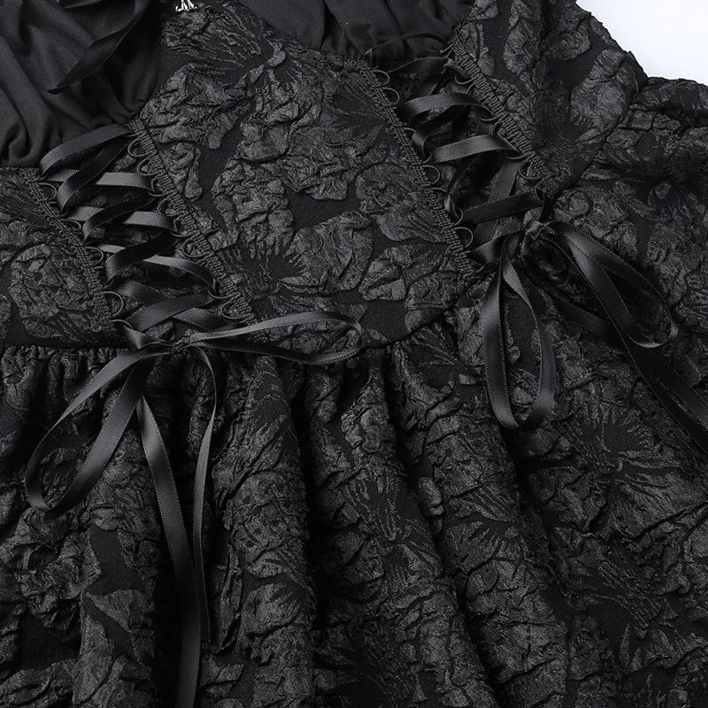 Teonclothingshop Goth Dark Mall Gothic Emo Jacquard A-line Dresses