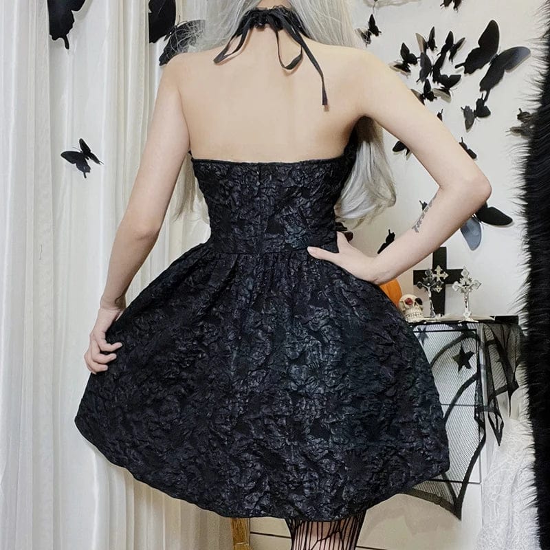 Teonclothingshop Goth Dark Mall Gothic Emo Jacquard A-line Dresses