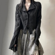 Teonclothingshop Gothic Black Yamamoto Style Blouse Shirt for Women