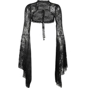 Teonclothingshop Gothic classic lace blouse with batwing sleeves