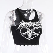 Teonclothingshop Gothic knitted punk black tank tops