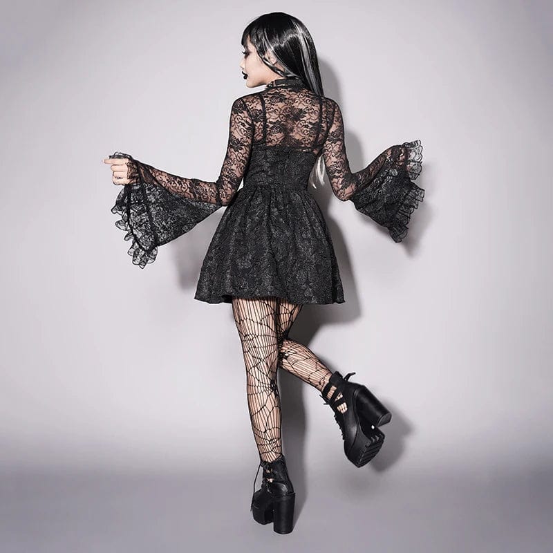 Teonclothingshop Gothic lace transparent tops