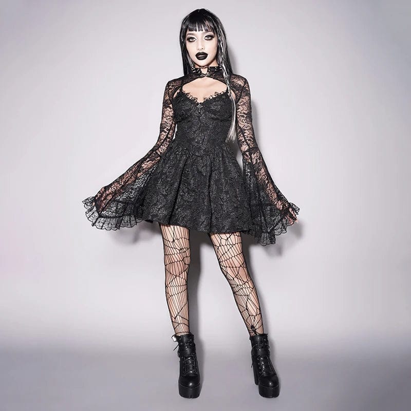 Teonclothingshop Gothic lace transparent tops