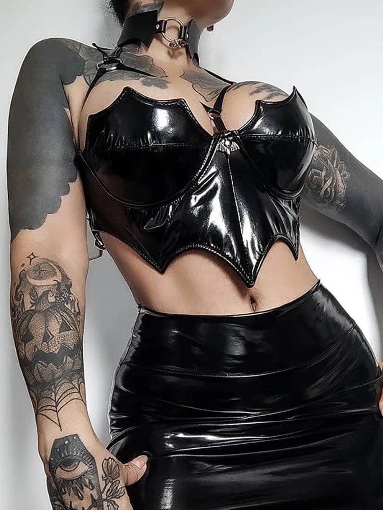 Teonclothingshop Gothic leather top