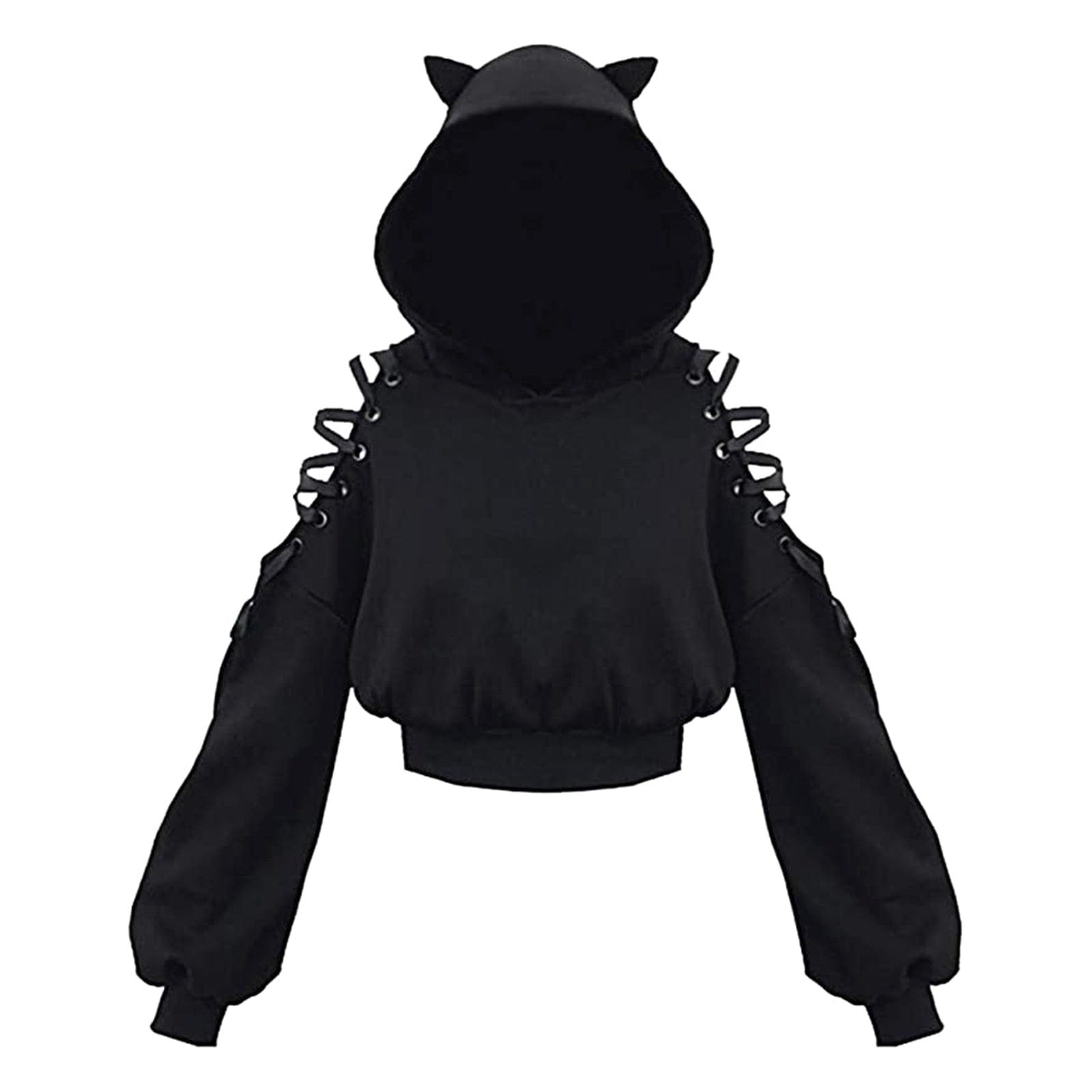 Teonclothingshop Gothic Punk Women's Long Sleeve Cat Ears Hoodies