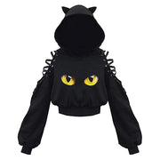 Teonclothingshop Gothic Punk Women's Long Sleeve Cat Ears Hoodies