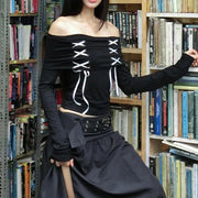 Teonclothingshop Gothic t-shirts with open shoulders