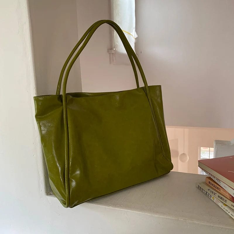 Teonclothingshop Green vintage women's bag with large capacity