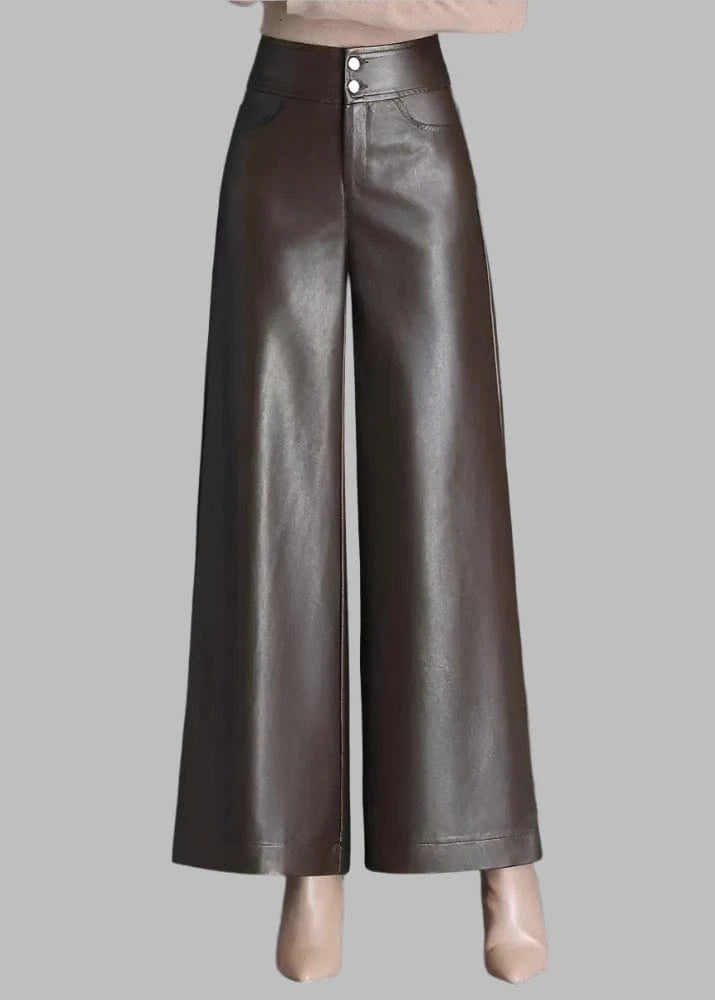 Teonclothingshop High Quality Women PU Leather Wed Leg Pants