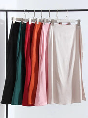 Teonclothingshop High Waist Satin Skirts For Women