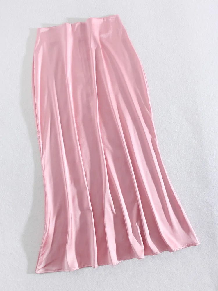 Teonclothingshop High Waist Satin Skirts For Women