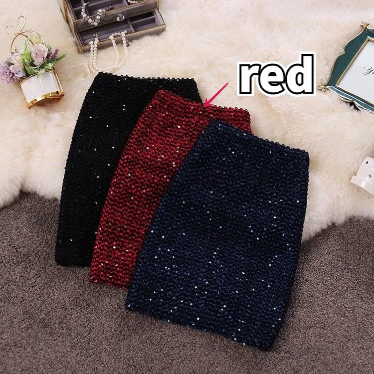 Teonclothingshop High waist sequin party mini skirts