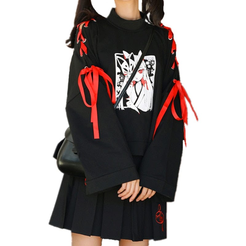 Teonclothingshop Hoodie with fox and girl motifs