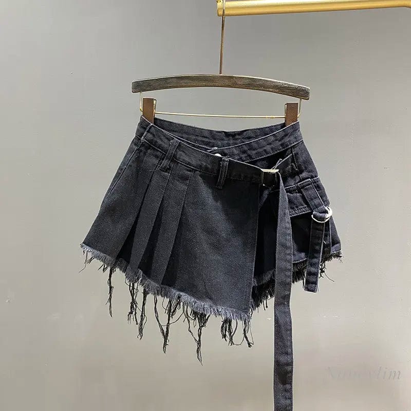 Teonclothingshop Irregular pink denim skirt