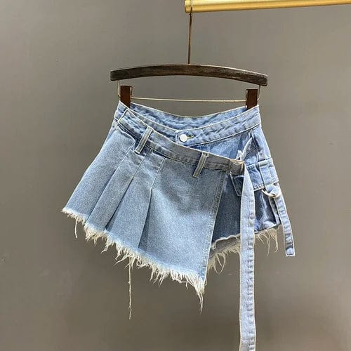 Teonclothingshop Irregular pink denim skirt