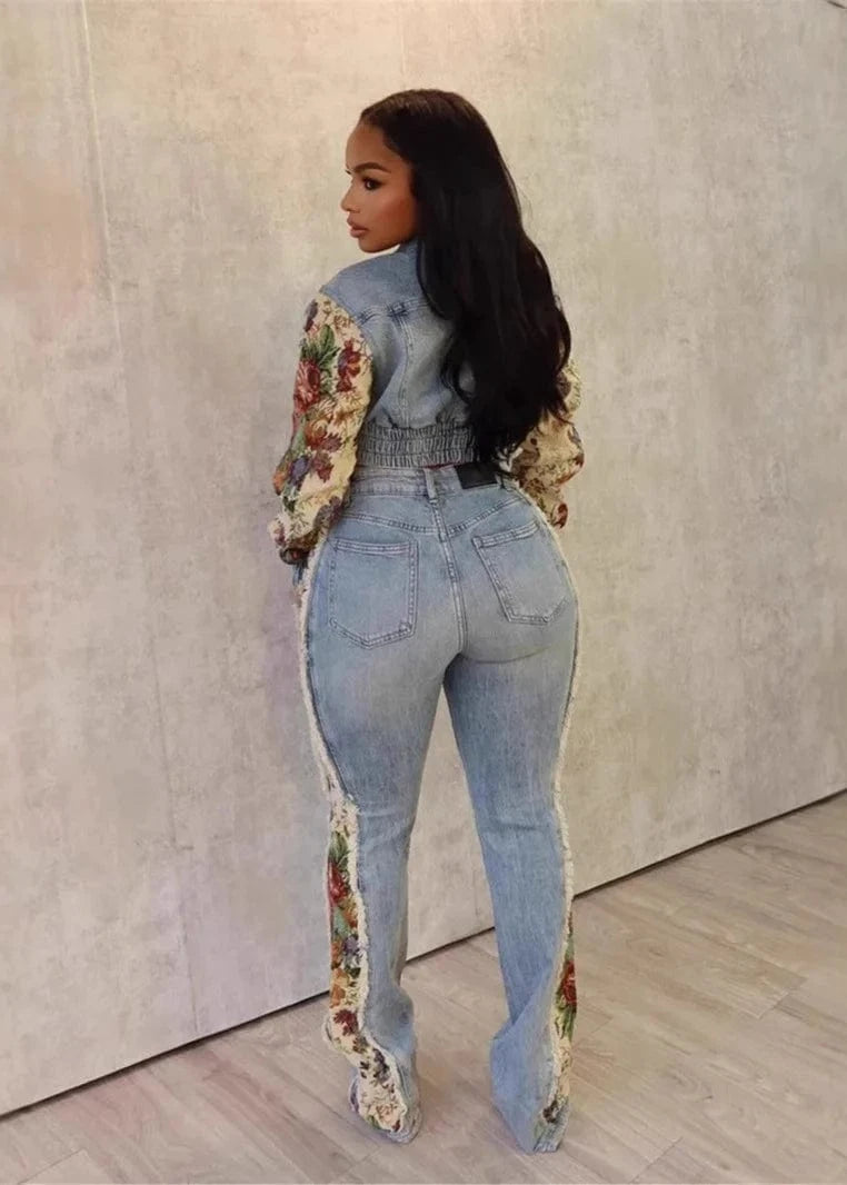 Jacket and Ripped Jeans Pants