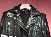 Teonclothingshop Jackets in soft pu leather with graffiti and rivets