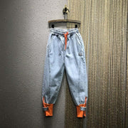Teonclothingshop Orange / S Jeans Women's Fashion Drawstring Elastic High Waist Loose Casual 2022 Spring Summer New Female Zipper Ankle-length Harem Pants