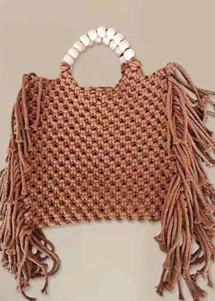 Handmade knitted beach bag