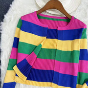 Teonclothingshop Knitted cardigan of rainbow colors