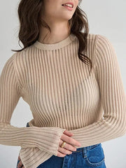 Teonclothingshop Knitted T Shirt For Women Long Sleeve