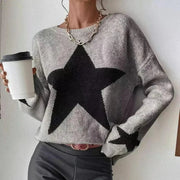 Teonclothingshop Knitted Women's Sweater Loose Casual O-neck Star