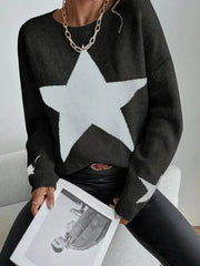 Teonclothingshop Knitted Women's Sweater Loose Casual O-neck Star