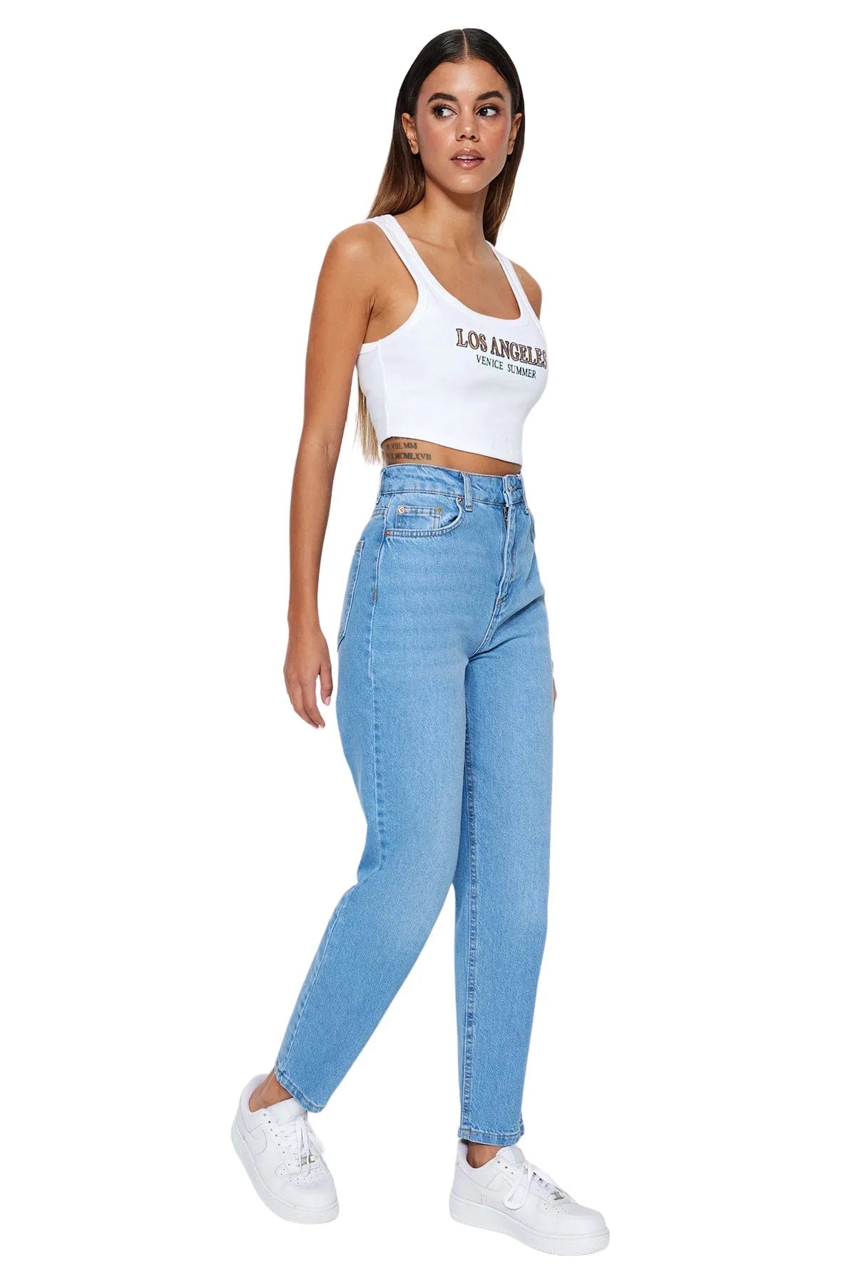 Teonclothingshop l Women's Straight Mom High Waist Denim Jeans