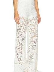 Teonclothingshop Lace floral wide-leg casual pants