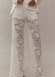 Teonclothingshop Lace floral wide-leg casual pants