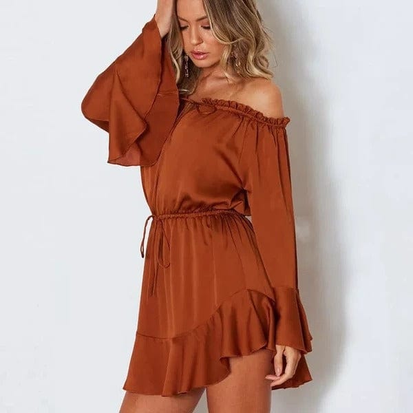 Teonclothingshop Ladies Bohemia Solid Color Elegant Dresses