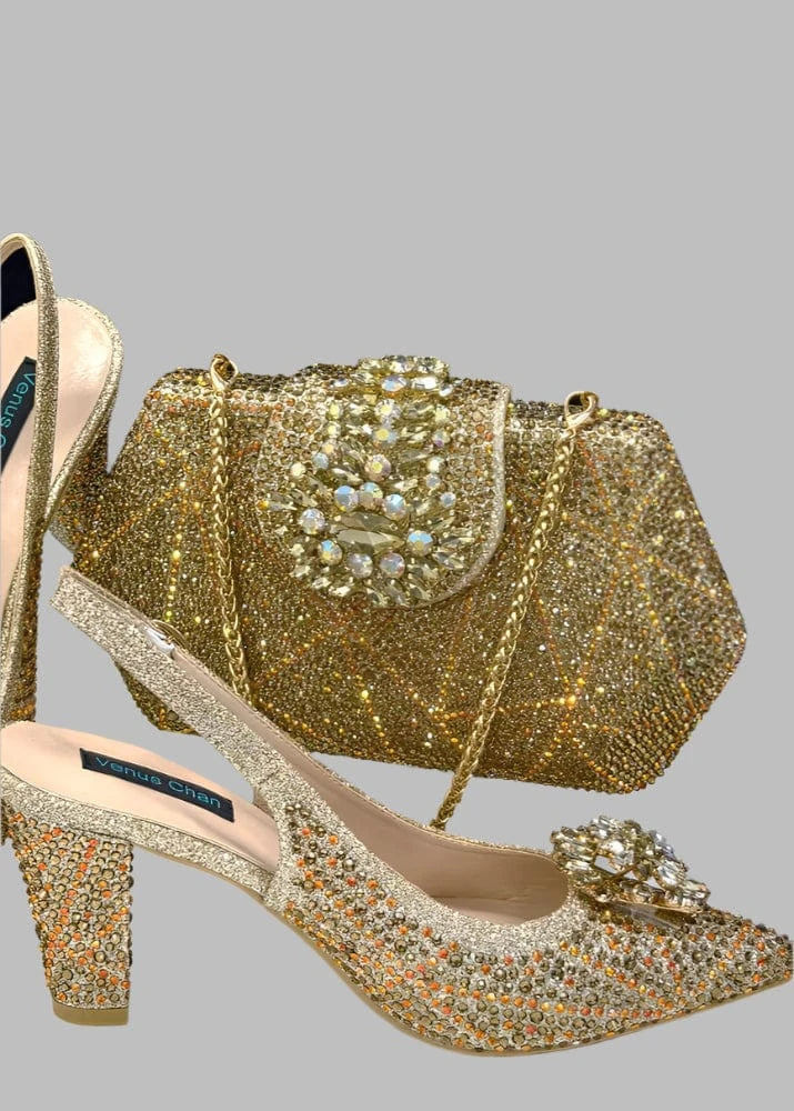 Ladies Italian Design Shoes And Bag Set