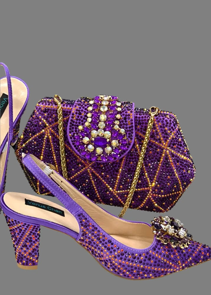 Ladies Italian Design Shoes And Bag Set