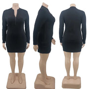 Teonclothingshop Larger size dress with long sleeves