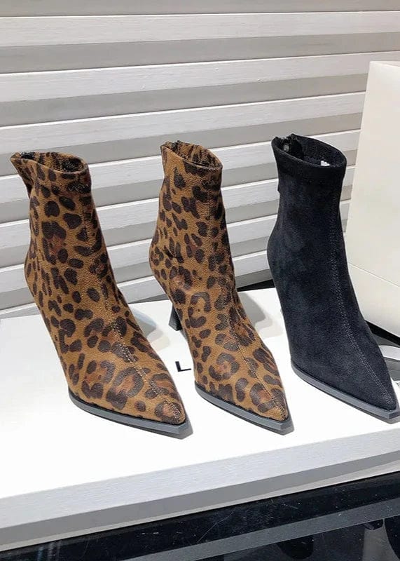 Teonclothingshop Leopard Print Women Ankle Boots Fashion Elegant