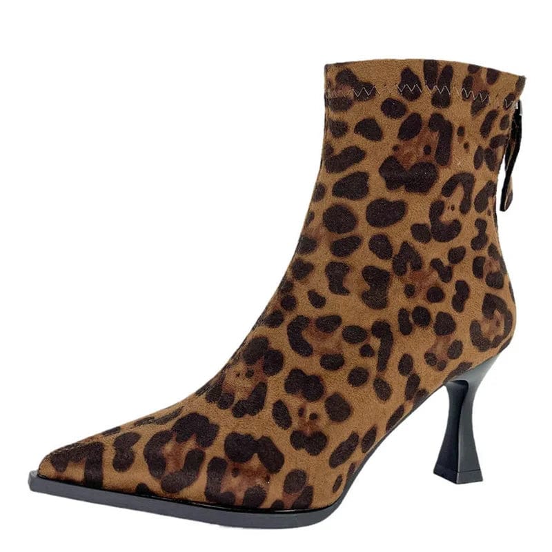 Teonclothingshop Leopard Print Women Ankle Boots Fashion Elegant