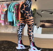 Teonclothingshop Leopard Stripe 3D Print Women's Pants Push Up Sports Running Leggings