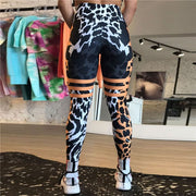 Teonclothingshop Leopard Stripe 3D Print Women's Pants Push Up Sports Running Leggings