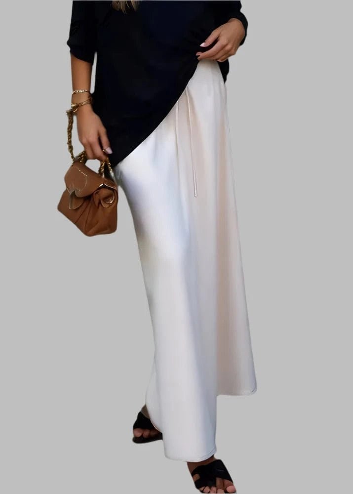 Teonclothingshop Long Black Satin Skirts For Women