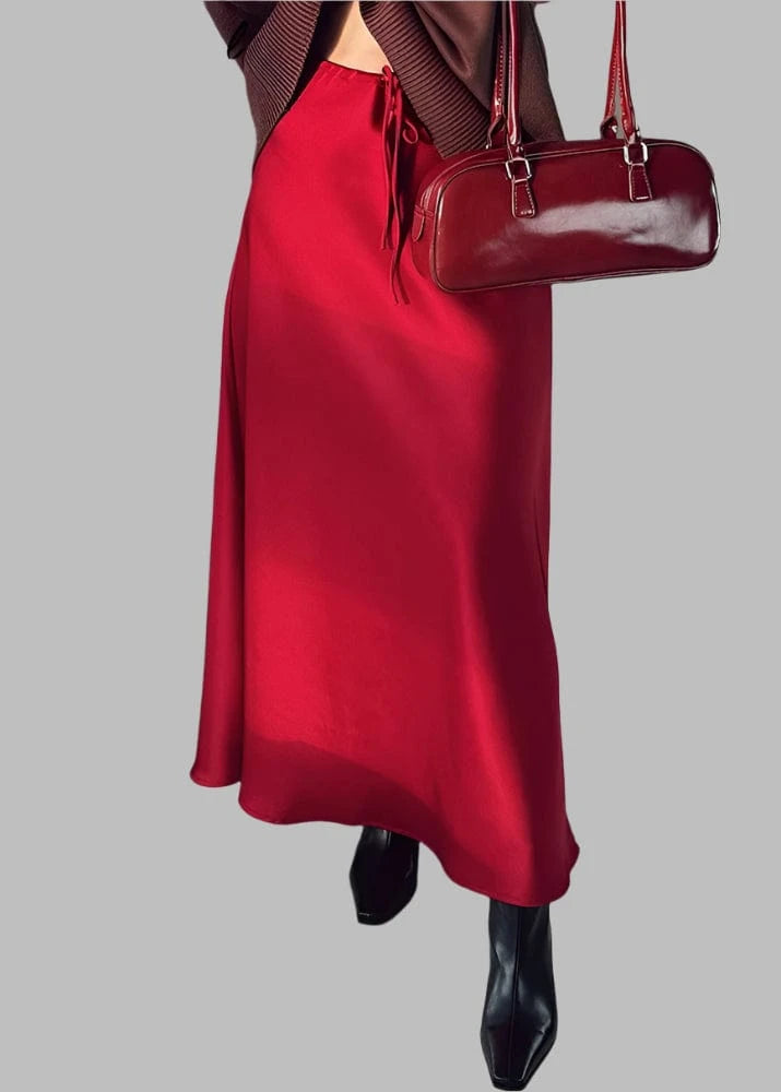 Teonclothingshop Long Black Satin Skirts For Women